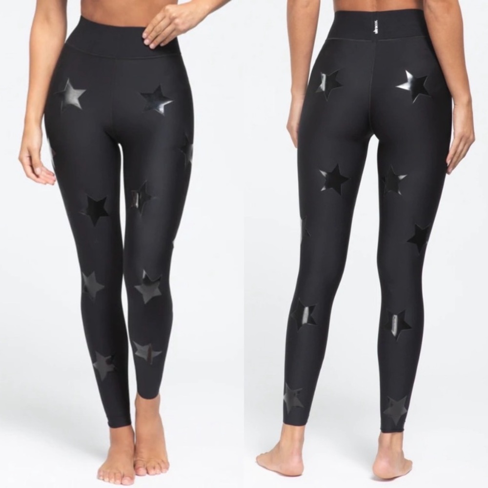 Ultracor Knockout KO Leggings Star Print Womens Small Black